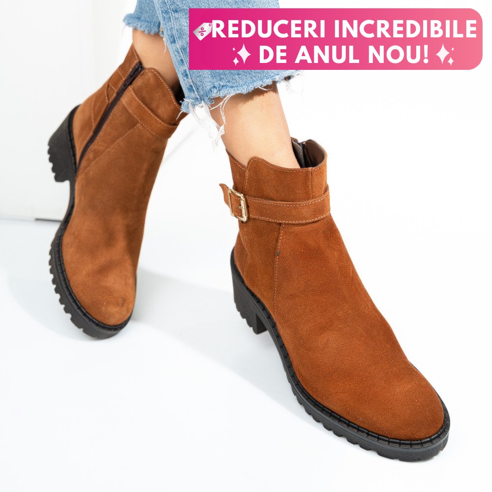 GHETE CAMEL PIELE NATURALA INTOARSA 1S77537