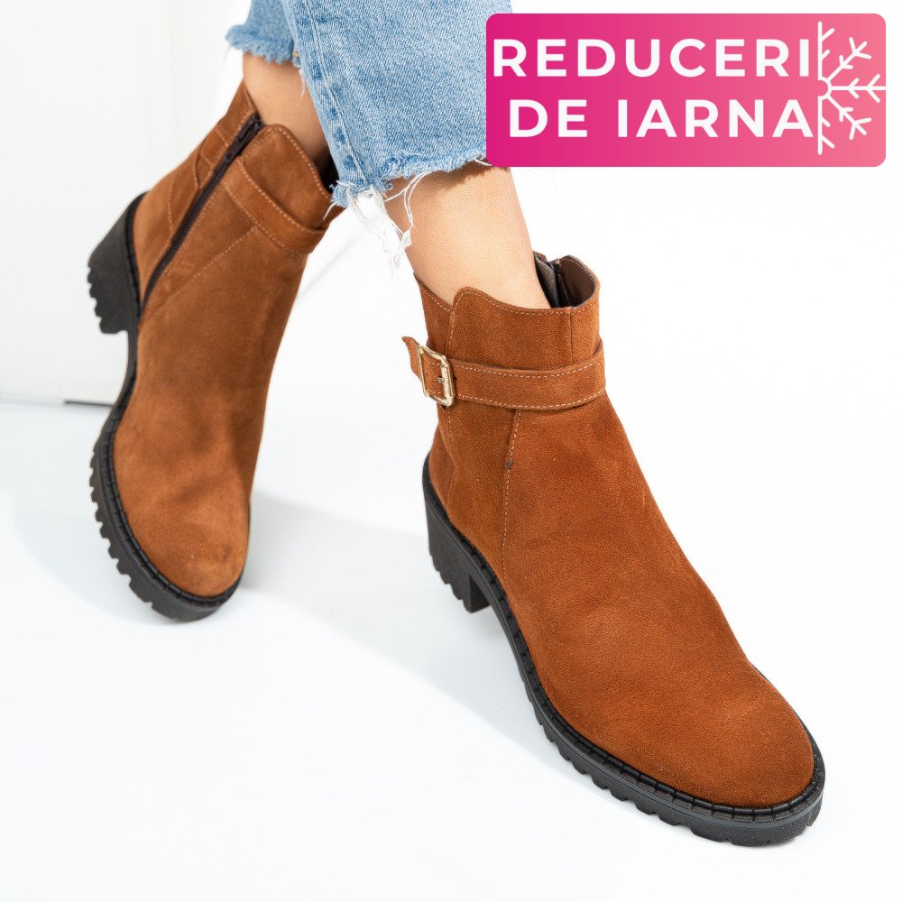 GHETE CAMEL PIELE NATURALA INTOARSA 1S77537