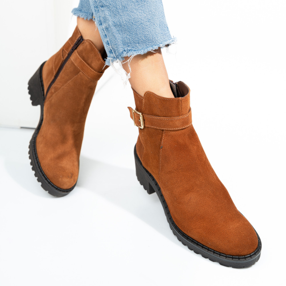 GHETE CAMEL PIELE NATURALA INTOARSA 1S77537