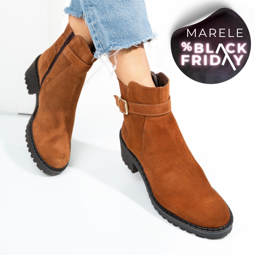 GHETE CAMEL PIELE NATURALA INTOARSA 1S77537