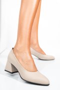 PANTOFI BEJ PIELE NATURALA 5S77006