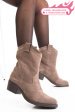 Cizme dama piele naturala intoarsa bej 2s7702841sp