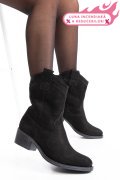 GHETE DAMA PIELE NATURALA INTOARSA NEGRE TOC MIC 2S7702841NBK