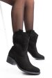 Ghete dama piele naturala intoarsa negre toc mic 2s7702841nbk