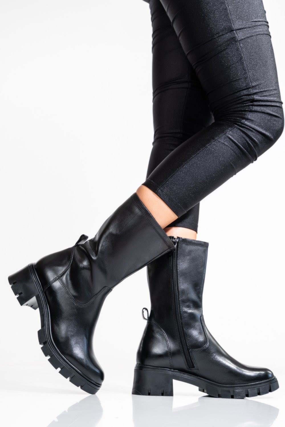 CIZME FEMEI PIELE NATURALA NEGRE VB083203