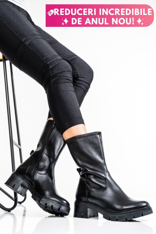 Cizme femei piele naturala negre vb083203
