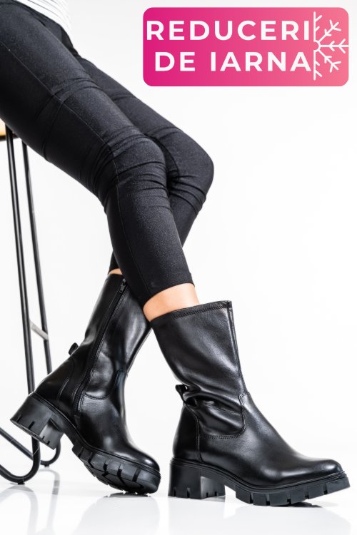 Cizme femei piele naturala negre vb083203