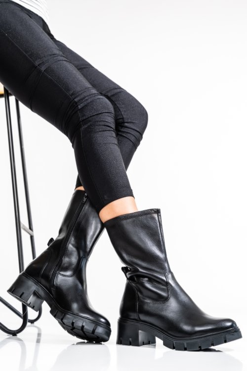 Cizme femei piele naturala negre vb083203