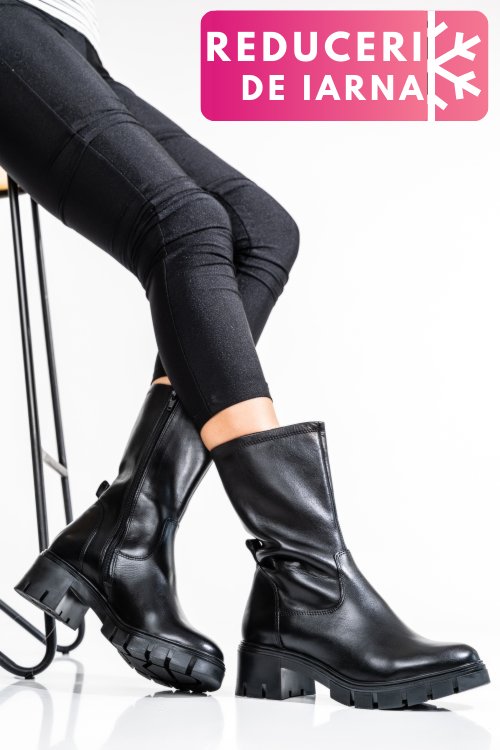 Cizme femei piele naturala negre vb083203
