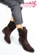 Cizme dama piele naturala intoarsa maro inchis 2s7702841sp