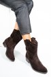 Cizme dama piele naturala intoarsa maro inchis 2s7702841sp
