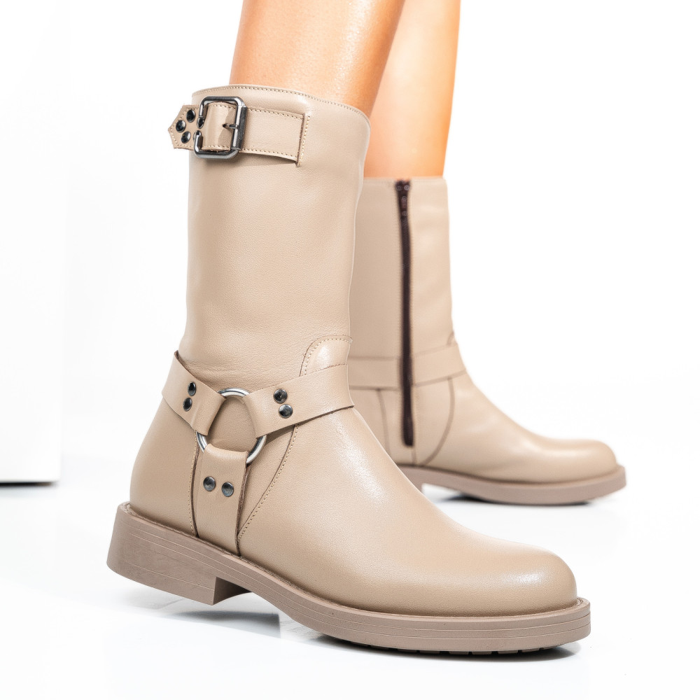 CIZME BEJ PIELE NATURALA 242832NP