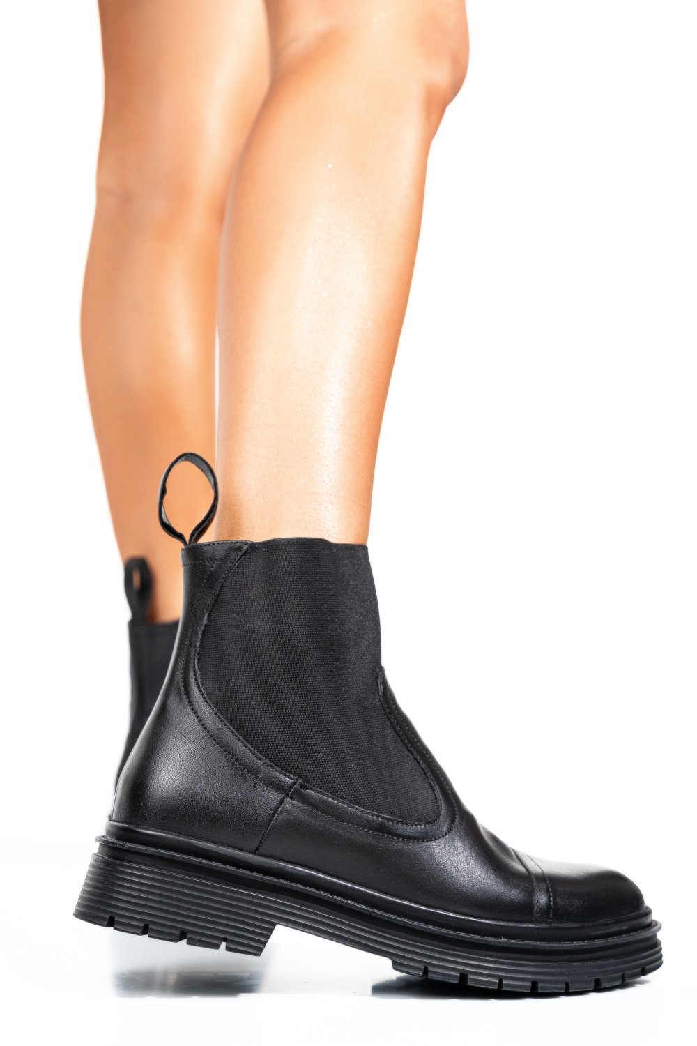 GHETE NEGRE PIELE NATURALA 9S77494