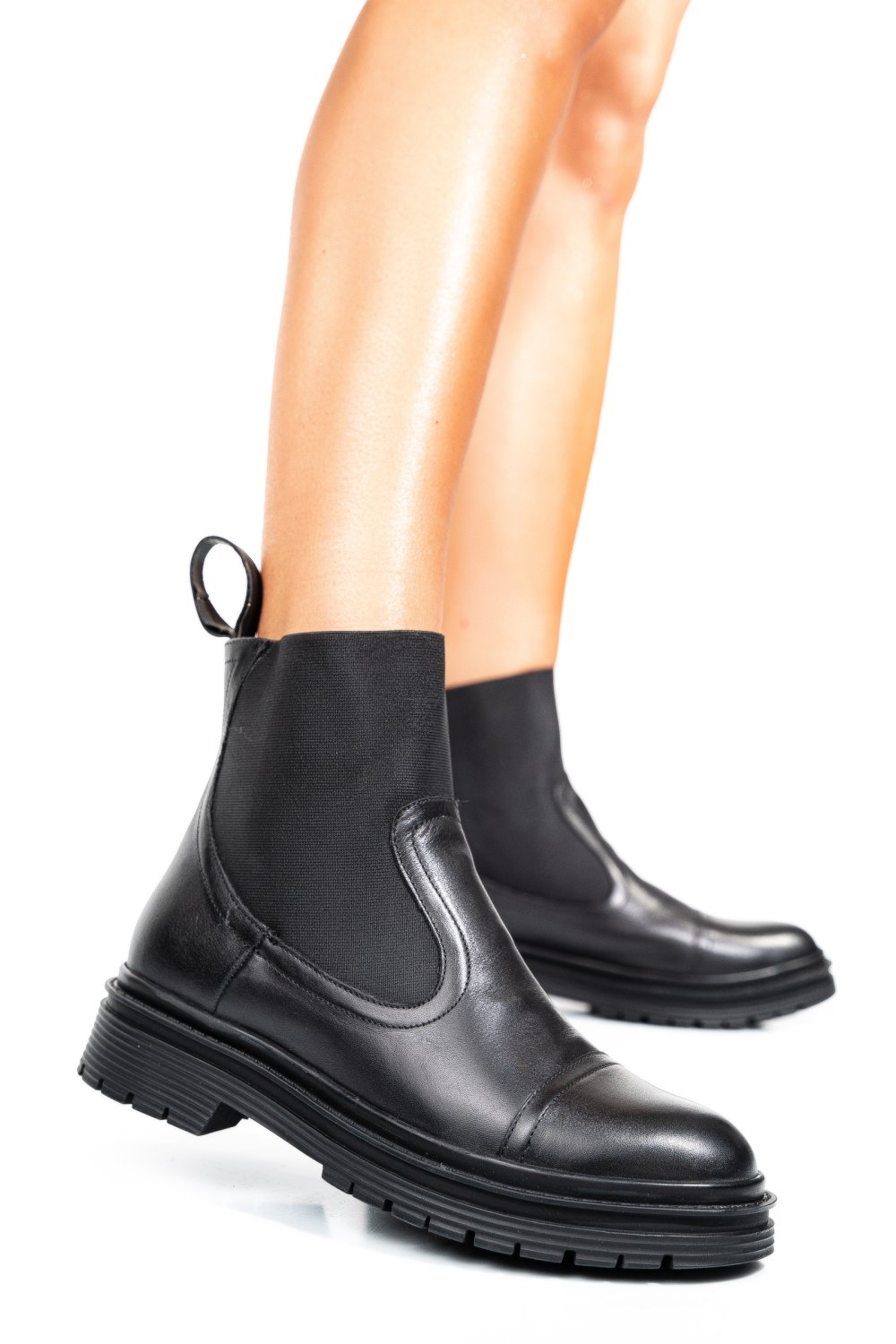 GHETE NEGRE PIELE NATURALA 9S77494