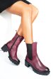 Ghete dama piele naturala bordo toc mic 8s77799