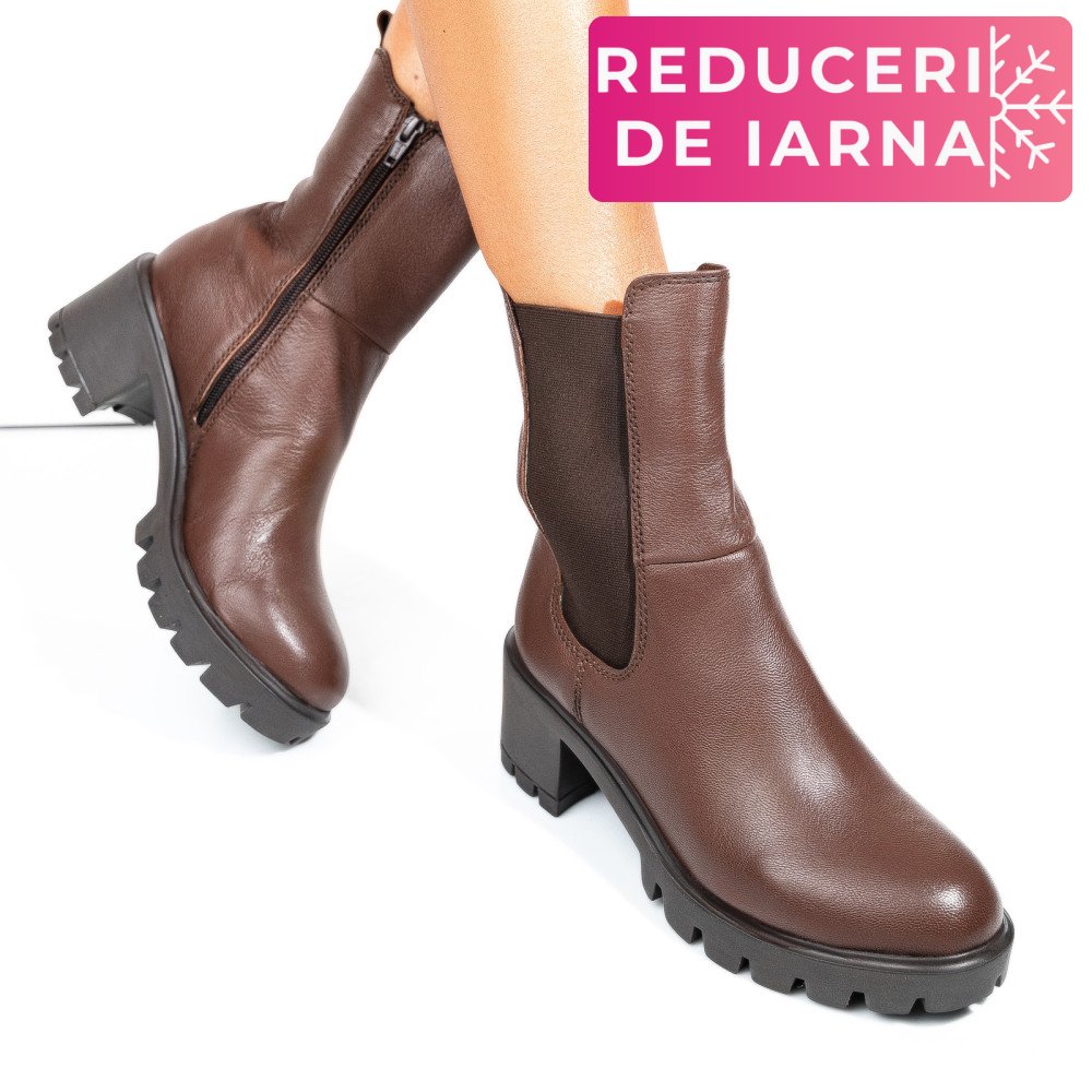 GHETE DAMA PIELE NATURALA MARO INCHIS TOC MIC 8S77799