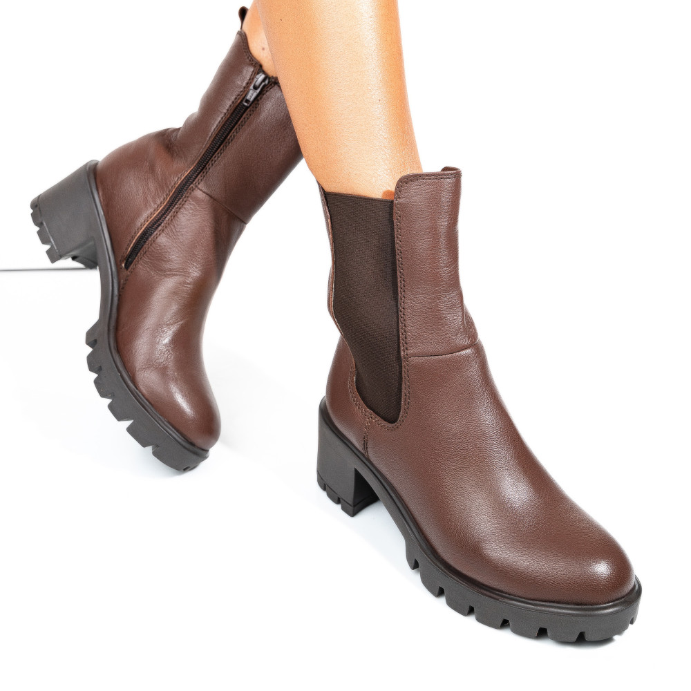 GHETE DAMA PIELE NATURALA MARO INCHIS TOC MIC 8S77799