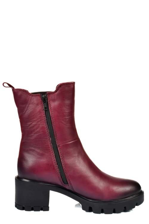 Ghete dama piele naturala bordo toc mic 8s77799