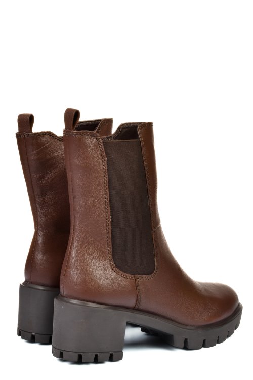 Ghete dama piele naturala maro inchis toc mic 8s77799