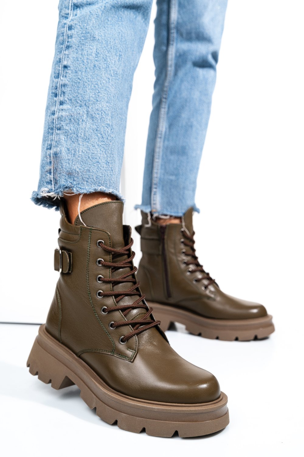 GHETE KHAKI PIELE NATURALA 242821NP