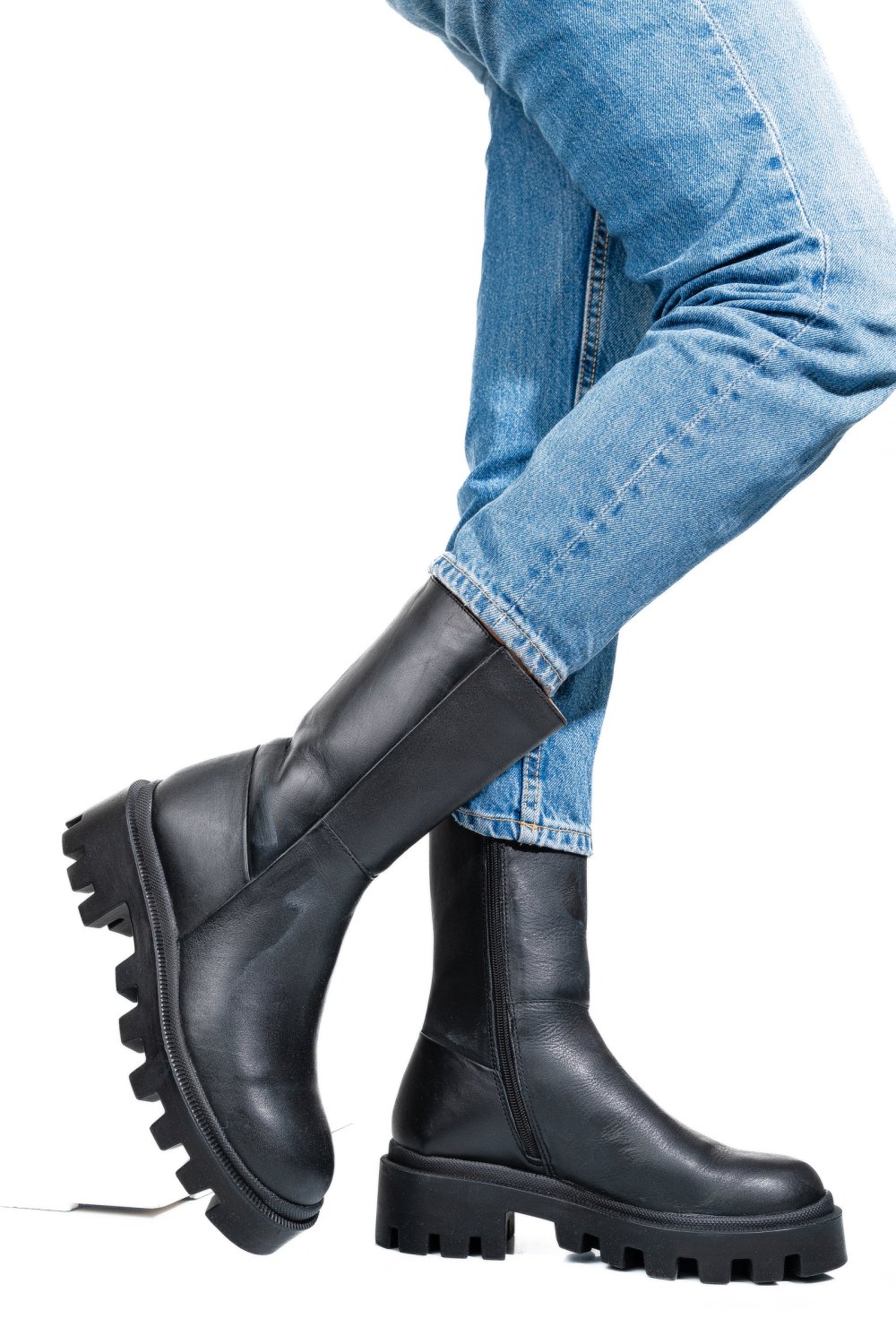 GHETE NEGRE PIELE NATURALA 6S77712