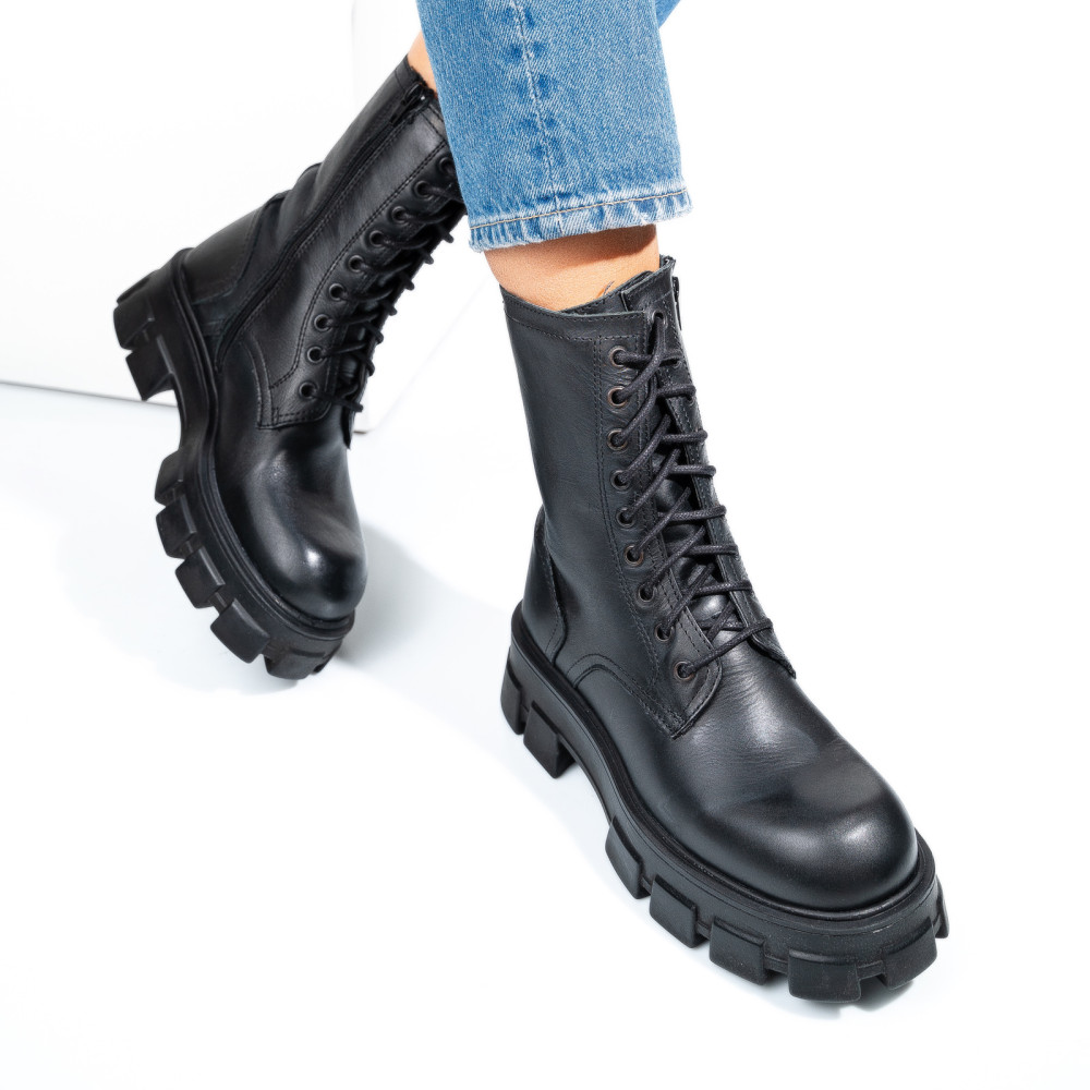 GHETE NEGRE PIELE NATURALA 6S77690