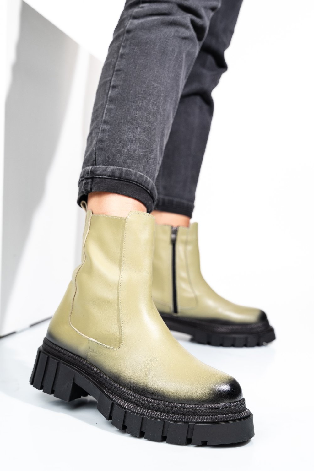 GHETE OLIVE PIELE NATURALA APCK4802