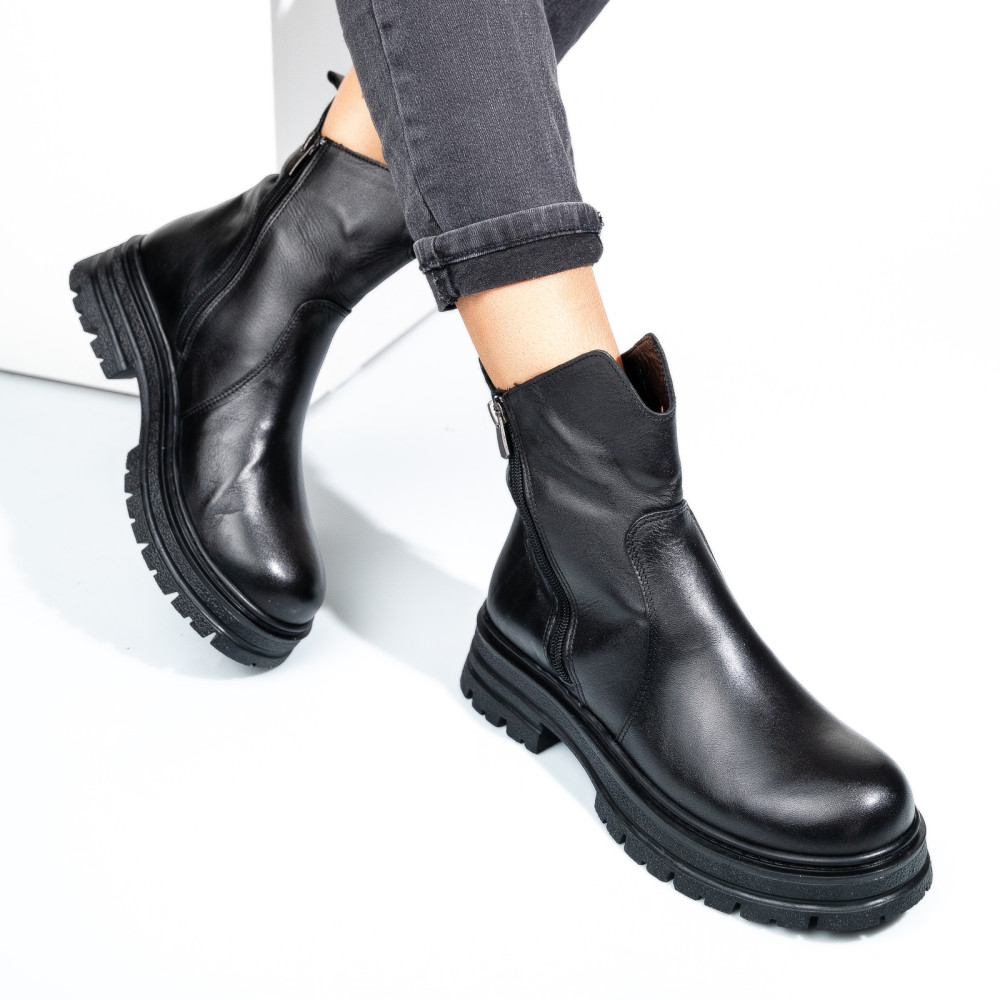 GHETE NEGRE PIELE NATURALA APCK5204