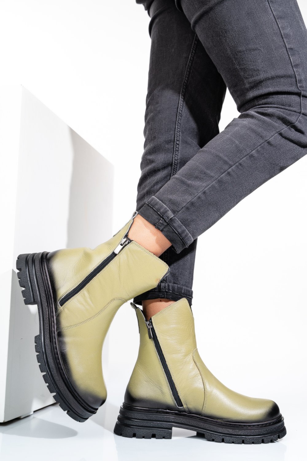 GHETE OLIVE PIELE NATURALA APCK5204