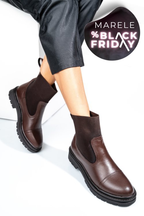 Ghete maro inchis piele naturala 9s77494