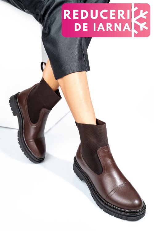 Ghete maro inchis piele naturala 9s77494