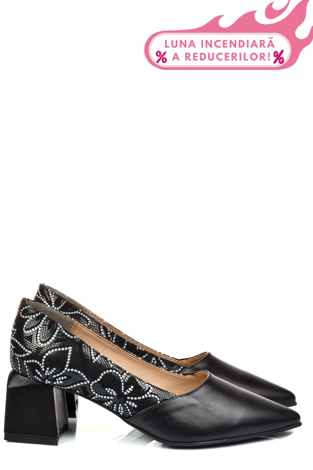 PANTOFI NEGRI PIELE NATURALA 5S77460