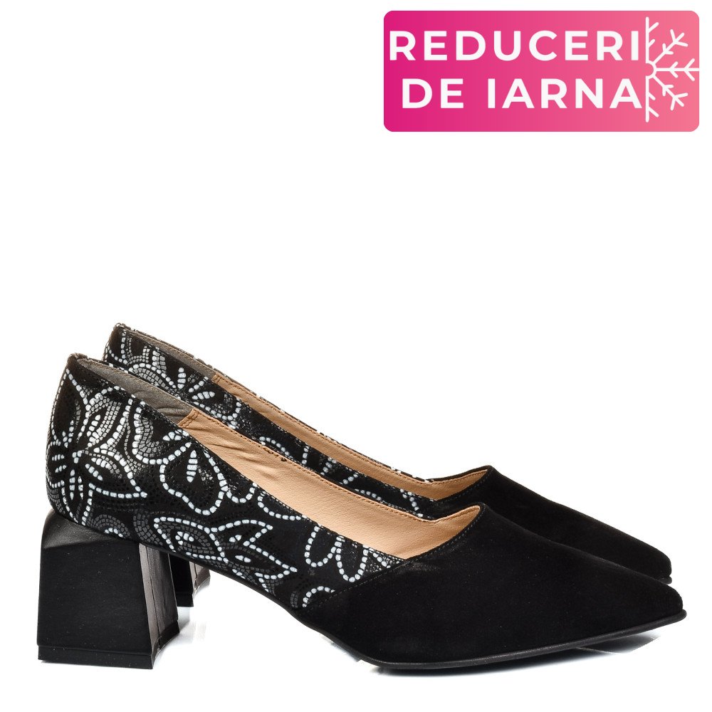 PANTOFI NEGRI PIELE NATURALA INTOARSA 5S77460