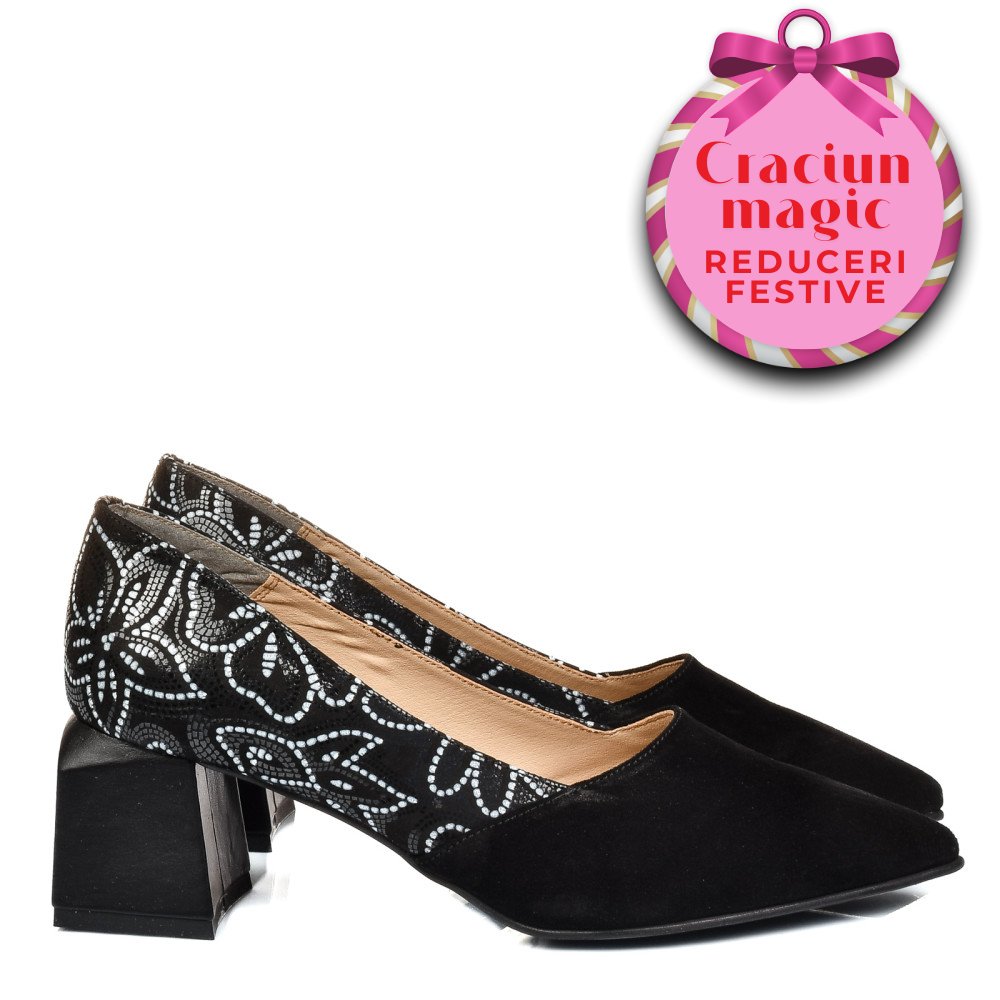 PANTOFI NEGRI PIELE NATURALA INTOARSA 5S77460