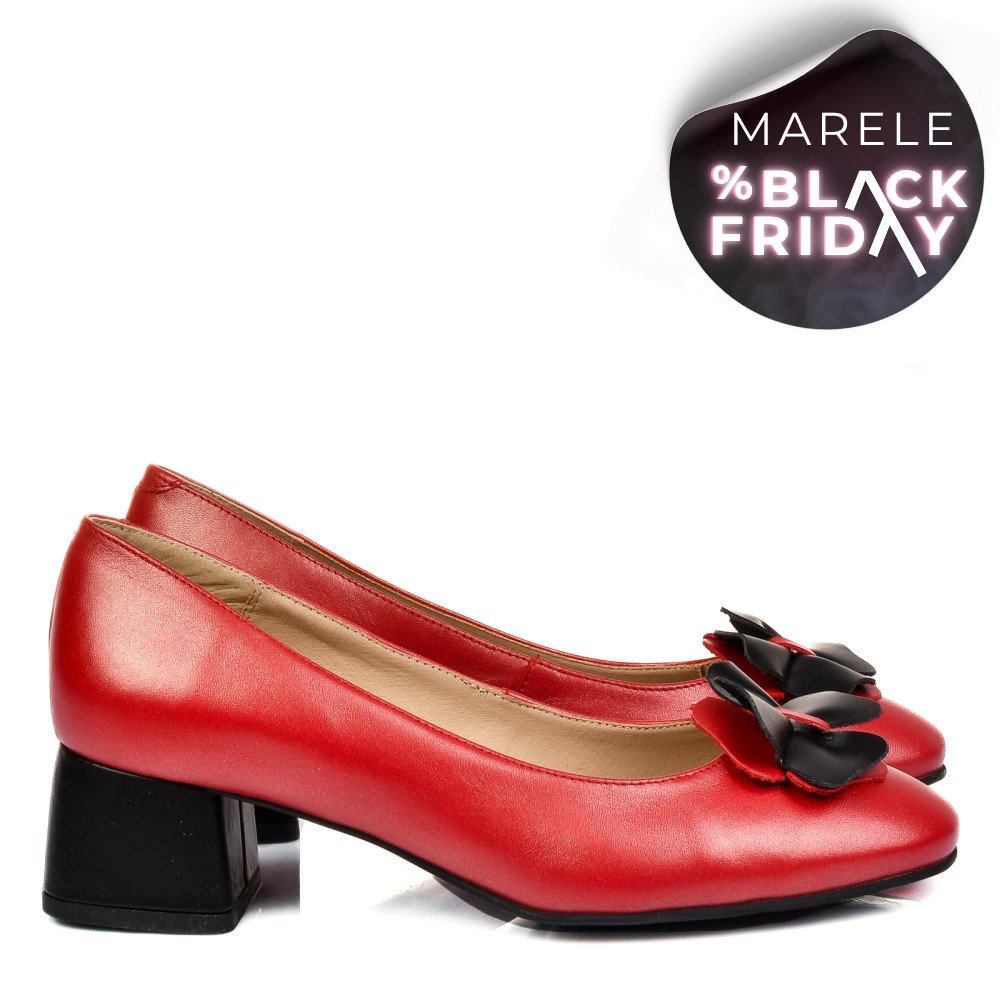 PANTOFI ROSII PIELE NATURALA 5S77555