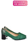 PANTOFI VERZI PIELE NATURALA INTOARSA 5S77602