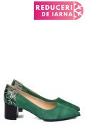 PANTOFI VERZI PIELE NATURALA INTOARSA 5S77602