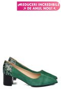 PANTOFI VERZI PIELE NATURALA INTOARSA 5S77602