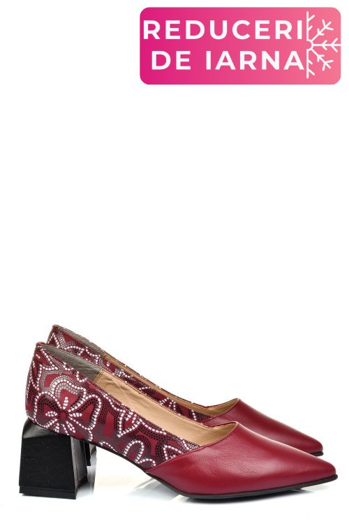 Pantofi visinii piele naturala 5s77460
