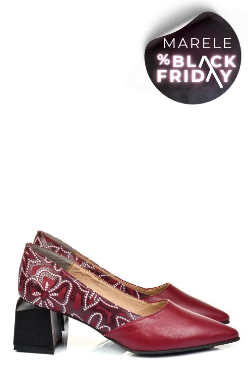 Pantofi visinii piele naturala 5s77460