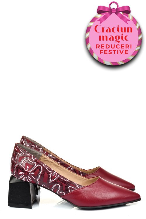 Pantofi visinii piele naturala 5s77460