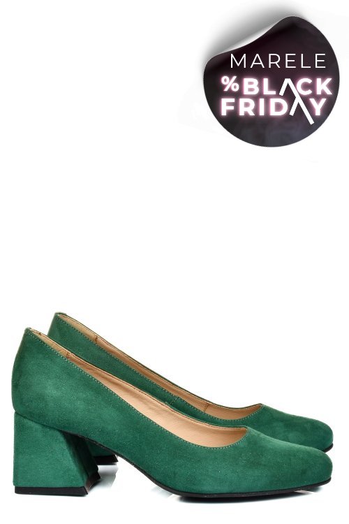 Pantofi verzi piele naturala intoarsa 5s77003