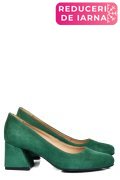 PANTOFI VERZI PIELE NATURALA INTOARSA 5S77003
