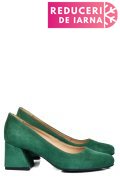 PANTOFI VERZI PIELE NATURALA INTOARSA 5S77003