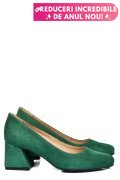 PANTOFI VERZI PIELE NATURALA INTOARSA 5S77003