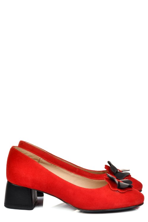 Pantofi rosii piele naturala intoarsa 5s77555