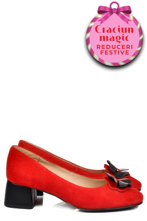 Pantofi rosii piele naturala intoarsa 5s77555