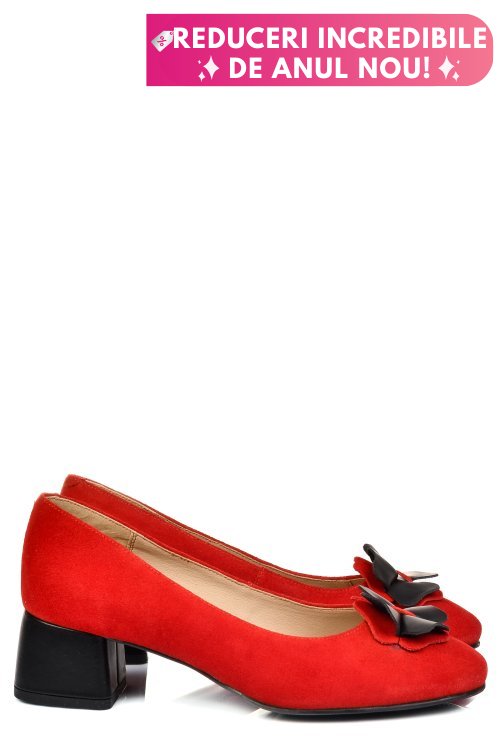Pantofi rosii piele naturala intoarsa 5s77555