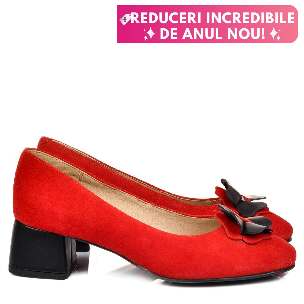 PANTOFI ROSII PIELE NATURALA INTOARSA 5S77555