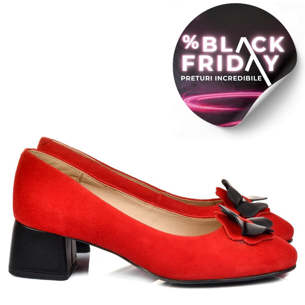 PANTOFI ROSII PIELE NATURALA INTOARSA 5S77555
